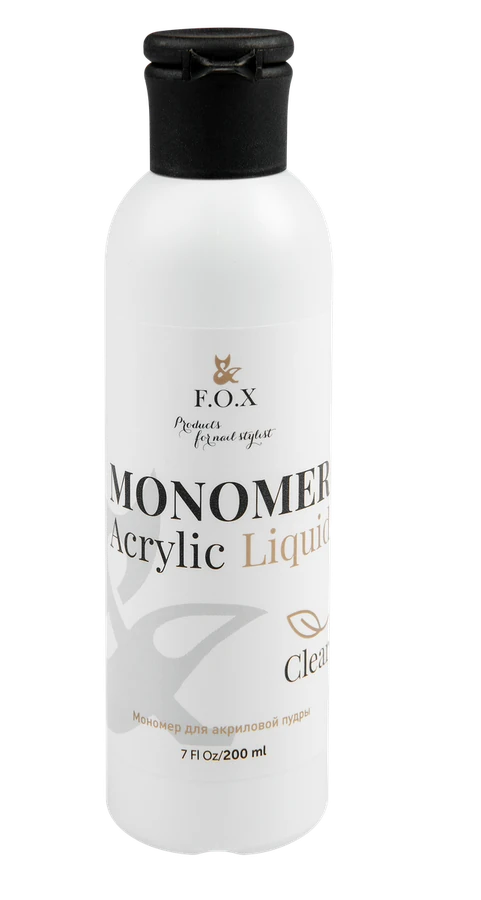 Мономер для акрилової пудри FOX Monomer For Acrylic Powder, Clear 200 мл