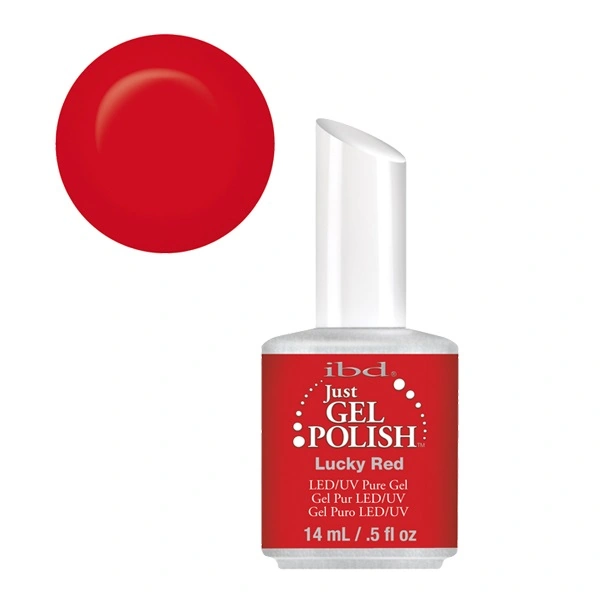 Гель-лак Щасливий червоний IBD Just Gel Polish Lucky Red насичений червоний, емаль 14 мл