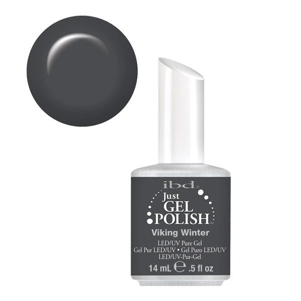 Гель-лак Зима вікінгів IBD Just Gel Polish Viking Winter темно-сірий із зеленуватим відтінком, емаль 14 мл