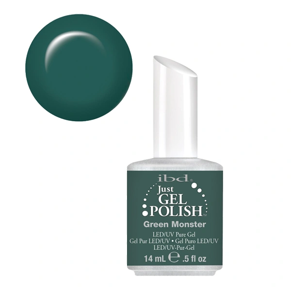Гель-лак Зелений монстр IBD Just Gel Polish Green Monster болотно-зелений, емаль 14 мл