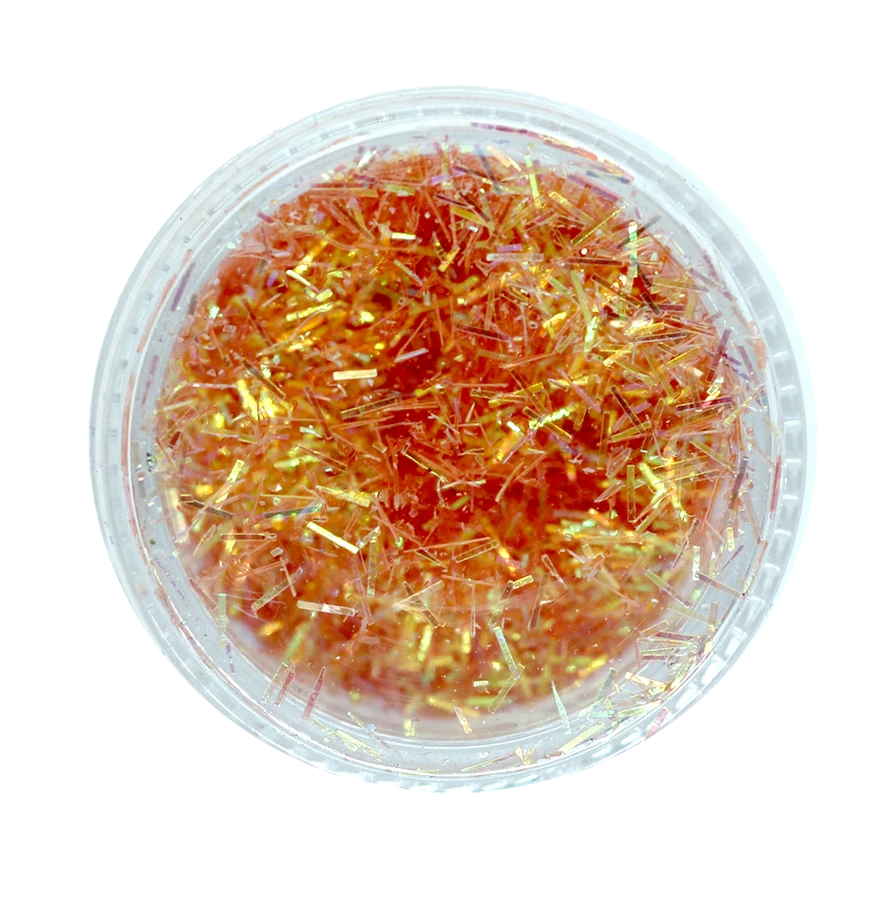 Декор соломка Nail Perfect Needles Glitter Orange помаранчевий