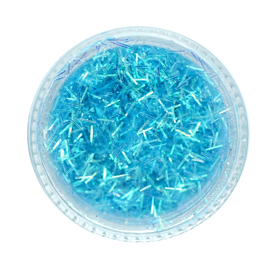 Декор соломка Nail Perfect Needles Glitter Blue блакитний