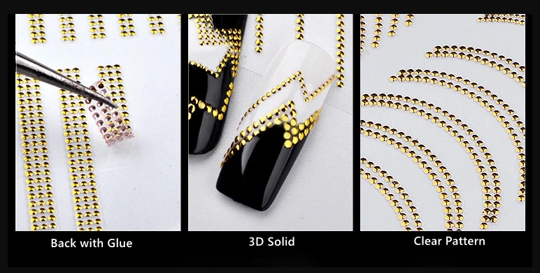 3D наклейки на нігті Nail Perfect 3D Nail Stickers Gold DP307