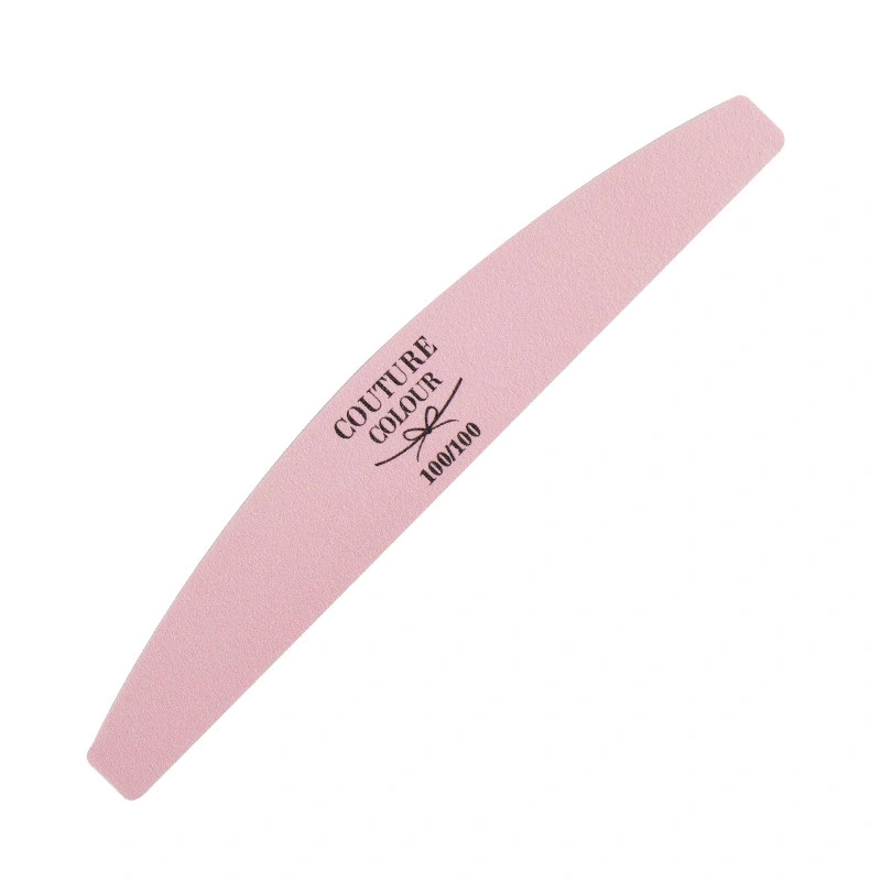 Пилка для штучних нігтів Couture Colour Nail File Semicircle 100/100 100/100, півколо, біло-рожева