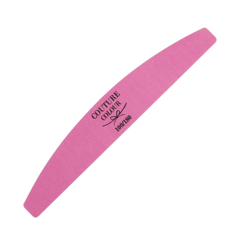 Пилка для штучних та міцних натуральних нігтів Couture Colour Nail File Semicircle 100/180 100/180, біло-рожева, півколо