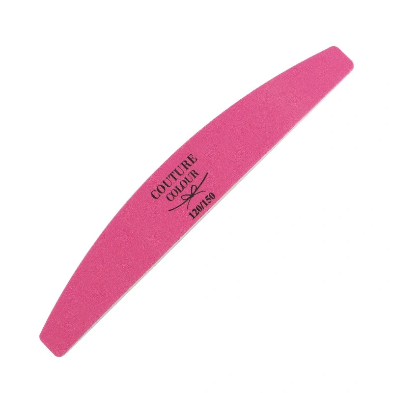 Пилка для штучних нігтів Couture Colour Nail File Semicircle 120/150 120/150, біло-рожева, півколо