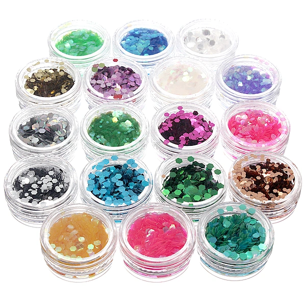 Набір великих блискіток у колбах 12 в 1 по 4 г YRE Big Glitter Tubes 12 in 1 (4 г)