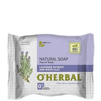 Натуральне мило OHerbal Натуральне мило з екстрактом лаванди та білою глиною 100 г