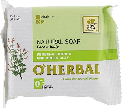 Натуральне мило OHerbal Натуральне мило з екстрактом вербени та зеленою глиною 100 г