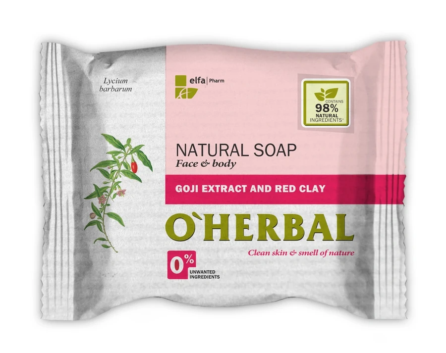 Натуральне мило OHerbal Натуральне мило з екстрактом годжі та червоною глиною 100 г