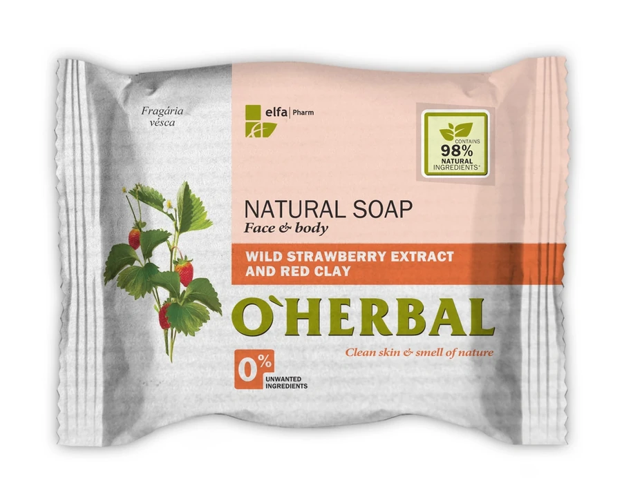 Натуральне мило OHerbal Натуральне мило з екстрактом лісової суниці та червоною глиною 100 г