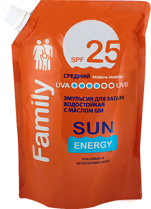 Емульсія для засмаги SPF 25 Sun Energy Family Emulsion Doy-Pak SPF 25 дой-пак 400 мл