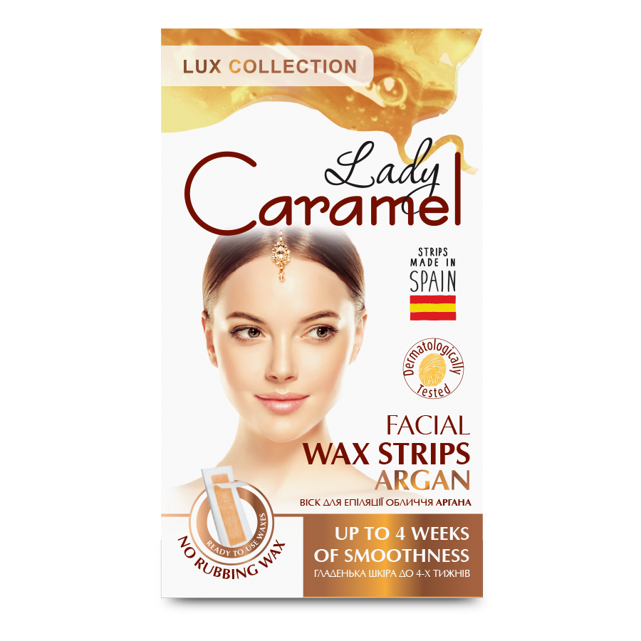 Віск для епіляції обличчя "Аргана" Lady Caramel Facial Wax Strips Argan 12 шт