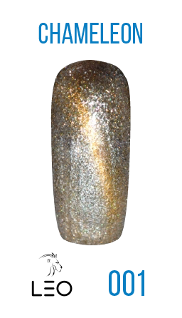 Магнітний гель-лак Leo Gel-Polish Chameleon 001 золотисто-бронзовий хамелеон із золотим мікроблиском 9 мл