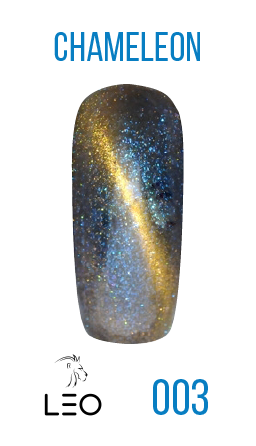 Магнітний гель-лак Leo Gel-Polish Chameleon 003 золотисто-бронзовий хамелеон із зелено-синім золотим мікроблиском 9 мл