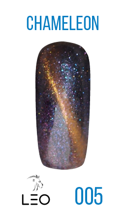 Магнітний гель-лак Leo Gel-Polish Chameleon 005 бронзово-коричневий хамелеон із синім та золотим мікроблиском 9 мл