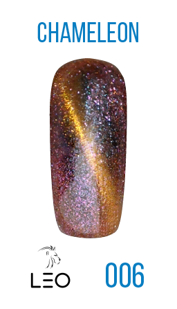 Магнітний гель-лак Leo Gel-Polish Chameleon 006 бронзово-коричневий хамелеон з ліловим та золотим мікроблиском 9 мл