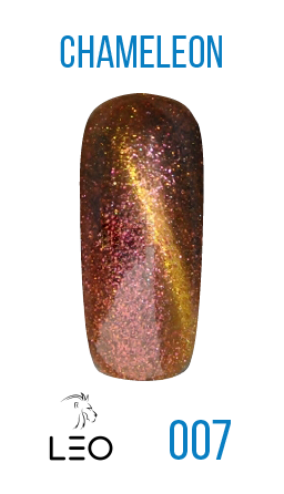 Магнітний гель-лак Leo Gel-Polish Chameleon 007 золотисто-коричневий хамелеон з багряним та золотим мікроблиском 9 мл