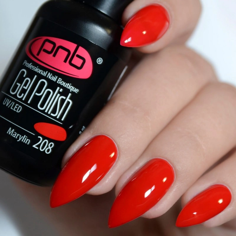 Гель-лак PNB №208 Marylin класичний червоний 8 мл
