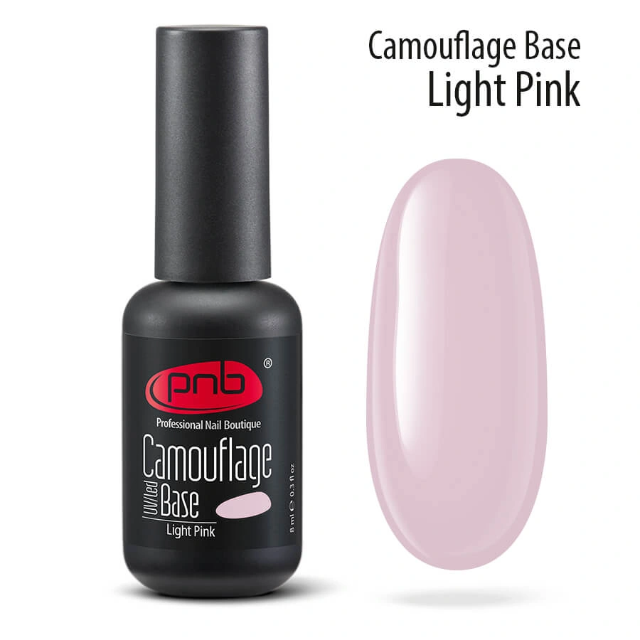 Камуфлююча каучукова база PNB UV/LED Camouflage Base Light Pink світло-рожева 8 мл