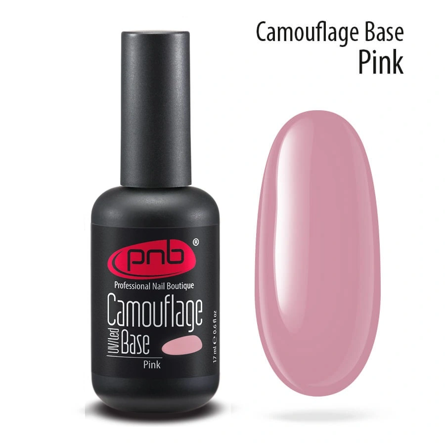 Камуфлююча каучукова база, рожева PNB UV/LED Camouflage Base Pink 17 мл