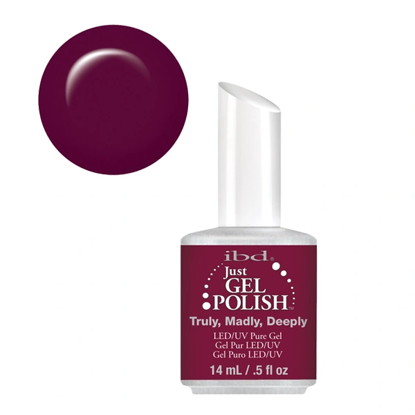 Гель-лак По-справжньому, шалено, глибоко IBD Just Gel Polish Truly, Madly, Deeply темно-вишневий, емаль 14 мл