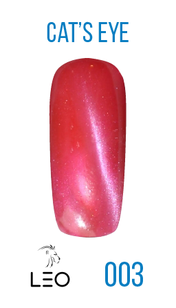Магнітний гель-лак Leo Gel-polish Cats Eye 003 малиново-червоний із шиммером 9 мл