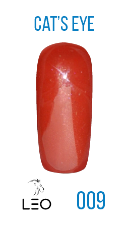 Магнітний гель-лак Leo Gel-polish Cats Eye 009 червоний із шиммером 9 мл