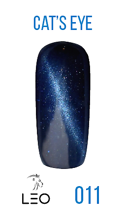 Магнітний гель-лак Leo Gel-polish Cats Eye 011 північно-синій із шиммером 9 мл