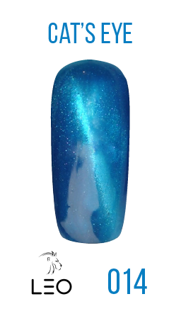 Магнітний гель-лак Leo Gel-polish Cats Eye 014 синій із шиммером 9 мл