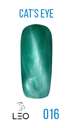 Магнітний гель-лак Leo Gel-polish Cats Eye 016 темно-зелений із шиммером 9 мл