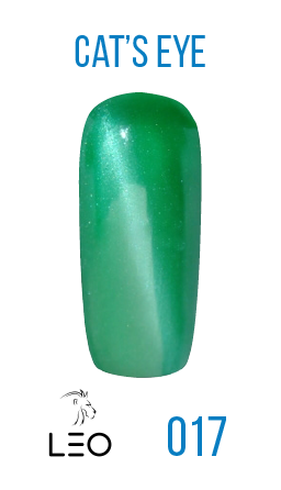 Магнітний гель-лак Leo Gel-polish Cats Eye 017 зелений із шиммером 9 мл