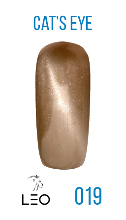 Магнітний гель-лак Leo Gel-polish Cats Eye 019 шоколадний із шиммером 9 мл