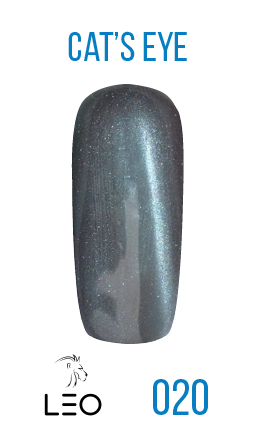 Магнітний гель-лак Leo Gel-polish Cats Eye 020 чорний із шиммером 9 мл