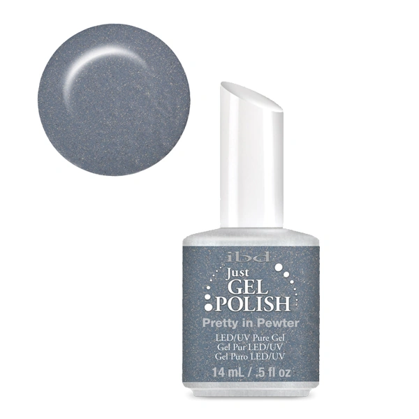 Гель-лак Олов`яна штучка IBD Just Gel Polish Pretty in Pewter сіро-блакитний із шиммером 14 мл