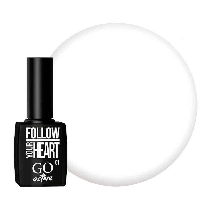 Гель-лак GO Active Gel Polish 001 білий, емаль 10 мл