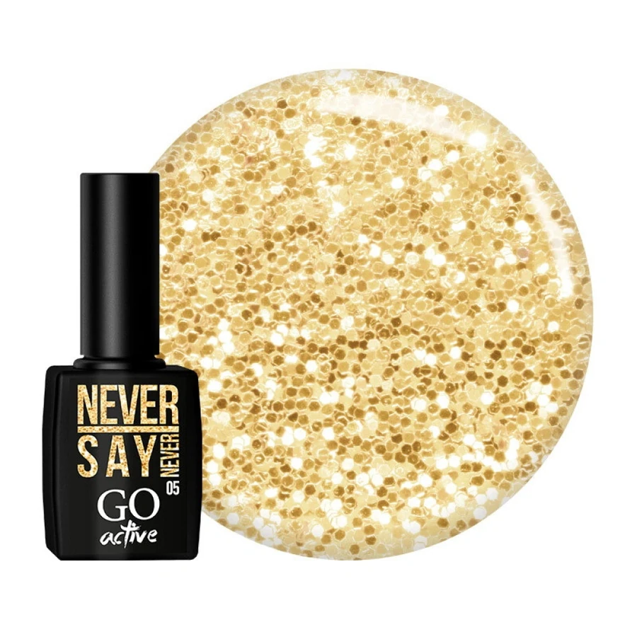 Гель-лак GO Active Gel Polish 005 золоті блискітки 10 мл