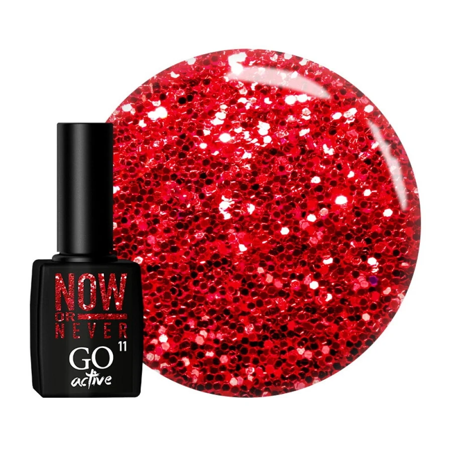 Гель-лак GO Active Gel Polish 011 теракотово-червоний із шиммером 10 мл