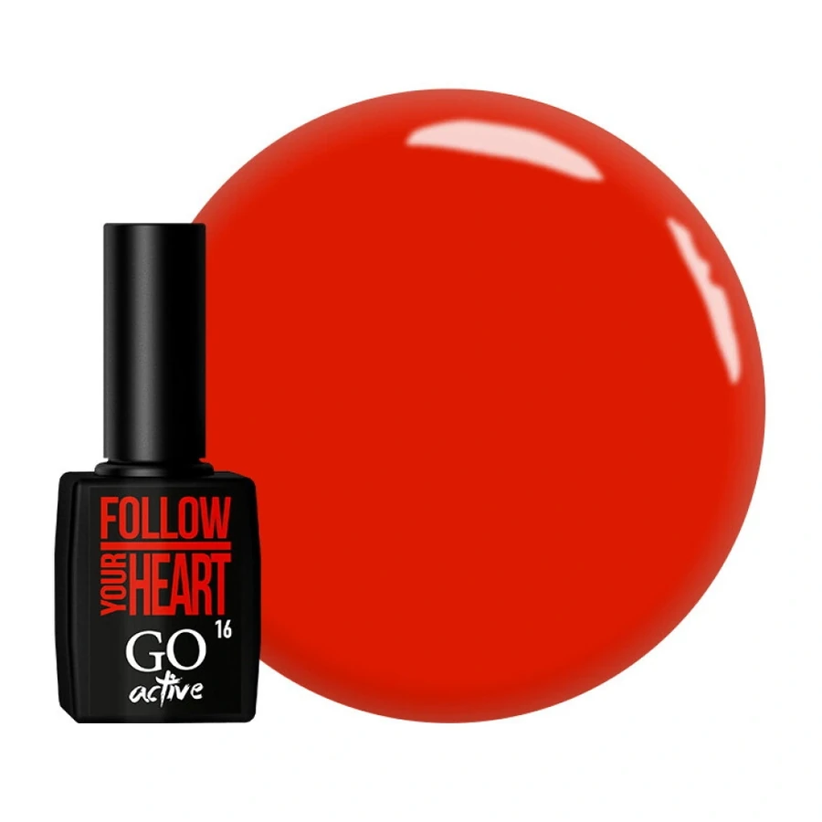 Гель-лак GO Active Gel Polish 016 яскраво-червоний, емаль 10 мл