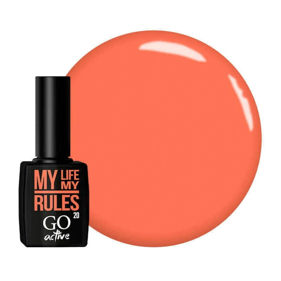 Гель-лак GO Active Gel Polish 020 коралово-лососевий, емаль 10 мл