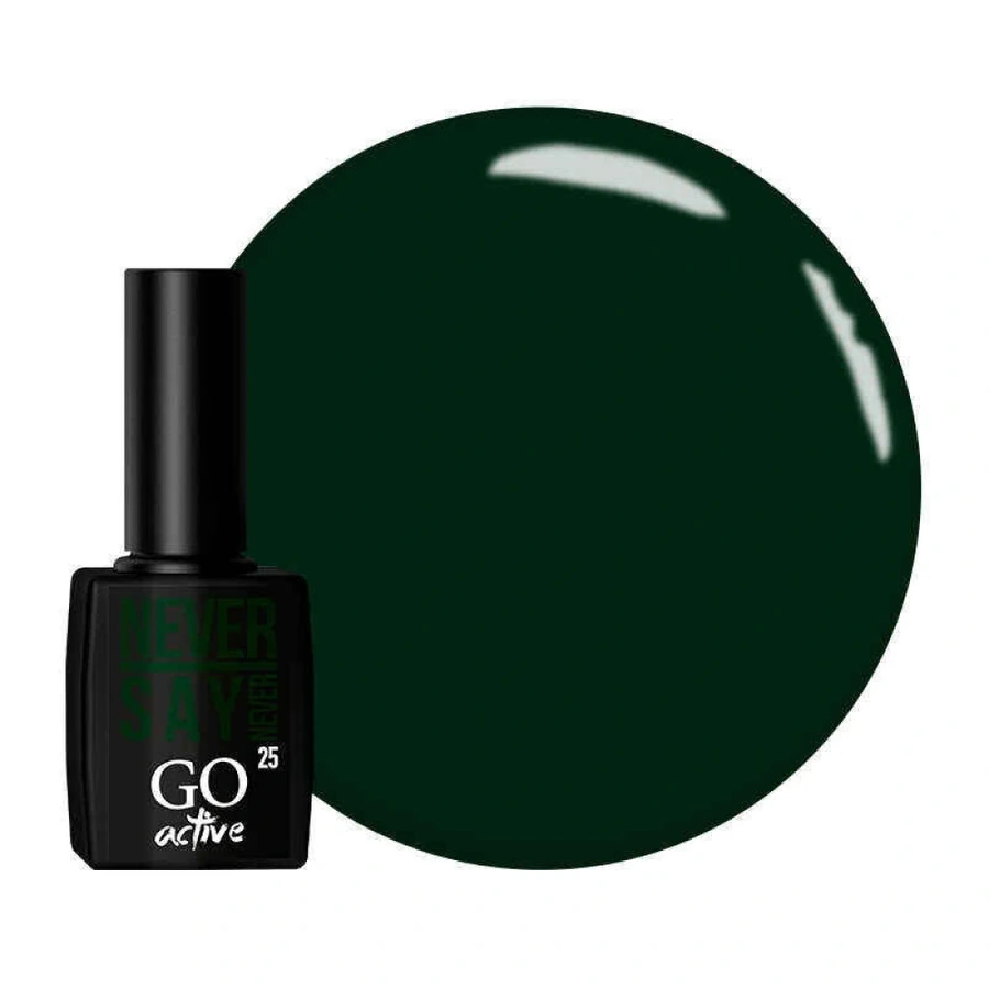 Гель-лак GO Active Gel Polish 025 насичений зелений, емаль 10 мл
