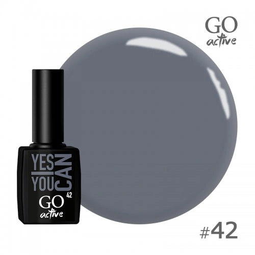 Гель-лак GO Active Gel Polish 42 темно-сірий, емаль 10 мл