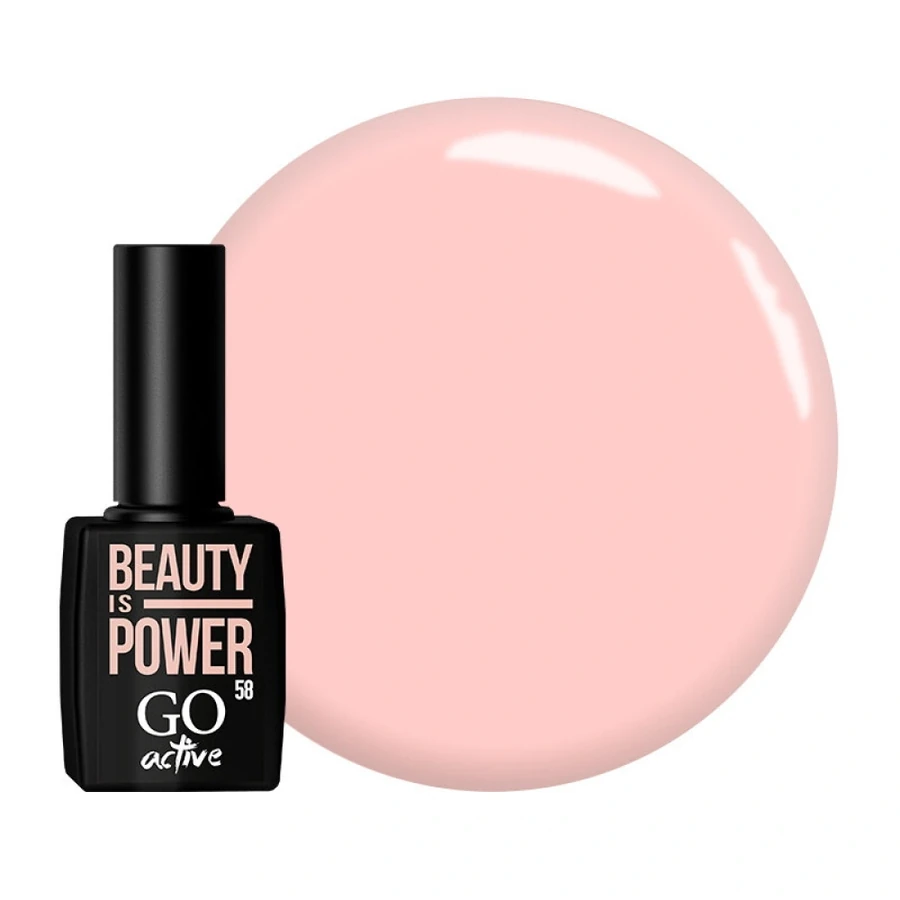 Гель-лак GO Active Gel Polish 058 тілесно-рожева пудра, емаль 10 мл