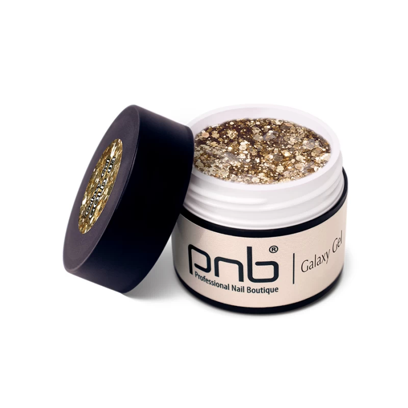 Гель для дизайну PNB UV/LED Galaxy Gel 03 Gold золоті блискітки 5 мл