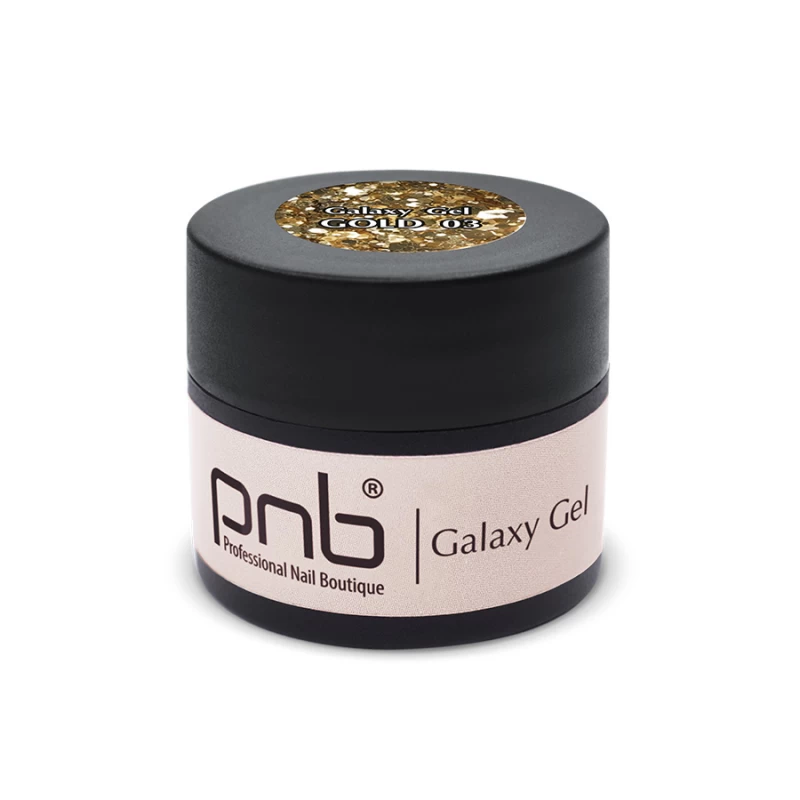 Гель для дизайну PNB UV/LED Galaxy Gel 03 Gold золоті блискітки 5 мл