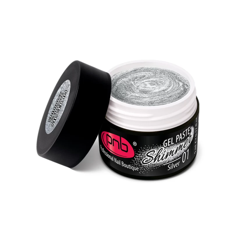 Гель-паста шимер PNB UV/LED Shimmer Gel Paste 01 Silver срібло 5 мл