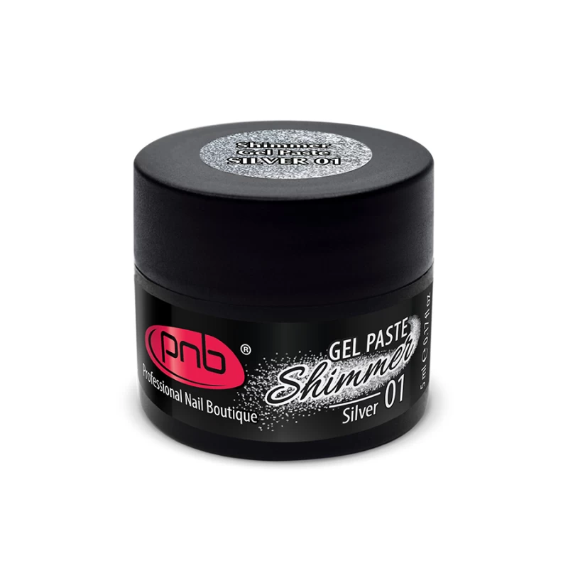 Гель-паста шимер PNB UV/LED Shimmer Gel Paste 01 Silver срібло 5 мл