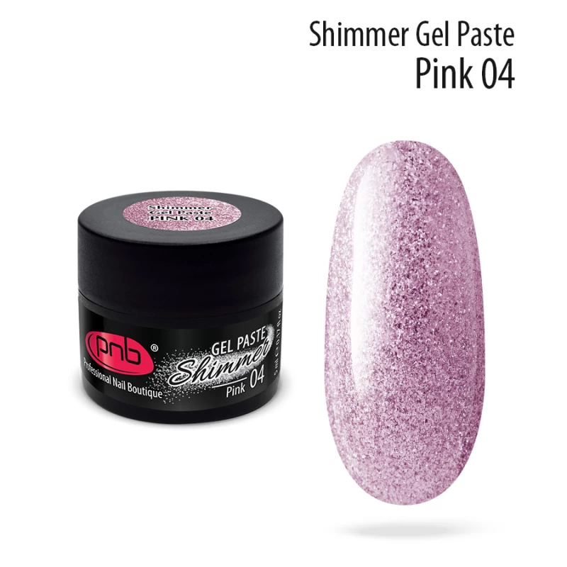 Гель-паста щимер PNB UV/LED Shimmer Gel Paste 04 Pink рожевий 5 мл