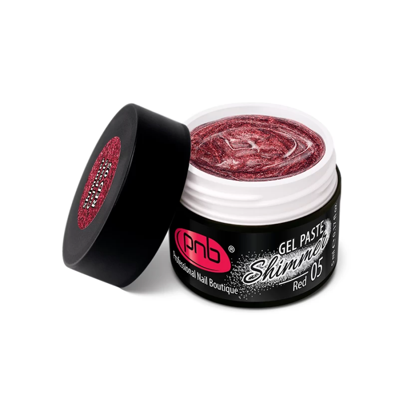 Гель-паста шимер PNB UV/LED Shimmer Gel Paste 05 Red червоний 5 мл