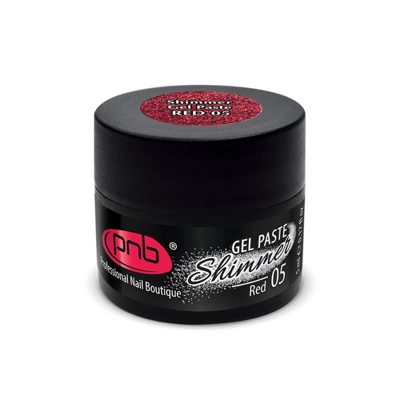 Гель-паста шимер PNB UV/LED Shimmer Gel Paste 05 Red червоний 5 мл